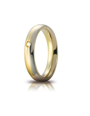 Eclipse Wedding Ring White Yellow Gold 4mm diamond