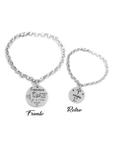 3 Birth Zodiac Coins Bracelet in silver