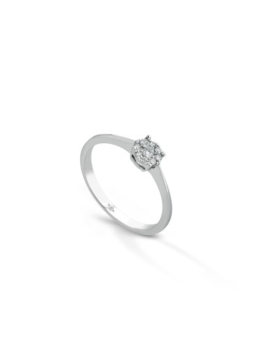 Ring Solitaire 4 griffe Magic en oro blanco de 18 quilates con diamantes - Gioielli De Rosa