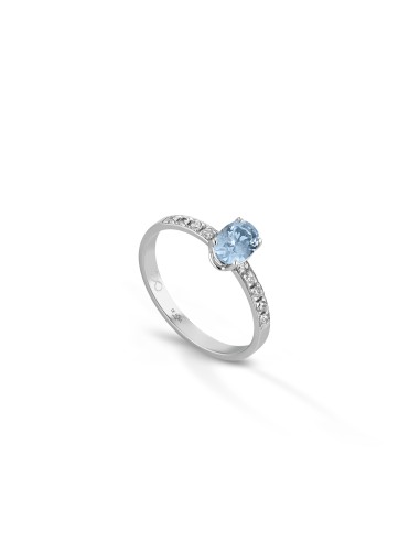 Anneau avec Topaz et Diamants en or 18 kt - Affinement de l'artisanat