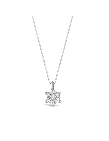 Star pendant in white gold and diamonds: simple and refined elegance