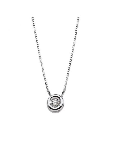 Necklace Light Point White Gold Diamonds Onion